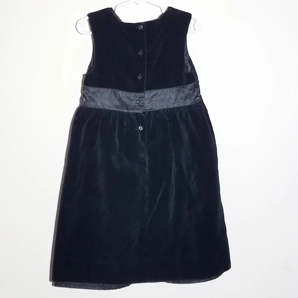 Gap Lined Black Velvet Funeral Formal Dress 5